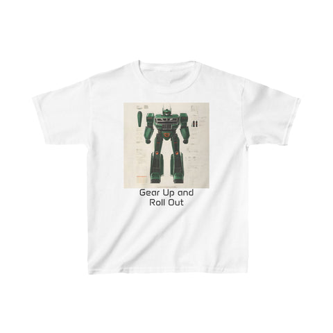 Kids Heavy Cotton Tee - Space Adventure - Gear Up and Roll Out