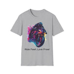 Unisex Softstyle T-Shirt - Super Bike - Ride Fast, Live Free