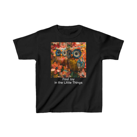 Kids Heavy Cotton Tee - Floral & Art - Find Joy in the Little Things