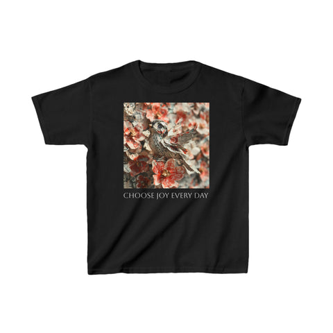 Kids Heavy Cotton Tee - Floral & Art - Choose Joy, Every Day