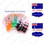 Dollhouse Miniature Accessories Mini Resin -Soft Drink Glass Bottle x 3 (model FL145)