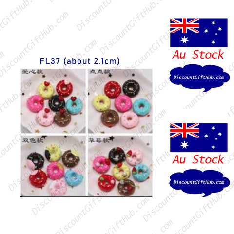 Dollhouse Miniature Accessories Mini Resin - Cute Donuts x 5 (model FL37)