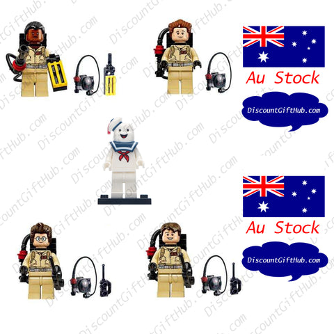 5pcs Stay Puft MarshMallow Man Ghostbusters Mini Figurines for Building Block