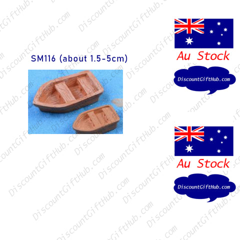 Dollhouse Miniature Accessories Mini Resin - Wooden Boat x 1 set (Model SM116)