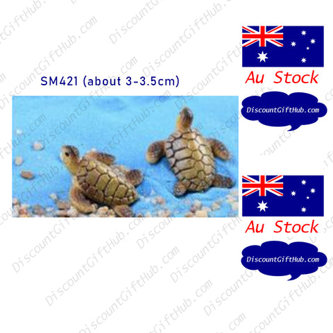 Mini Statue Turtle Micro Landscape Ornaments x 2 (model SM959)