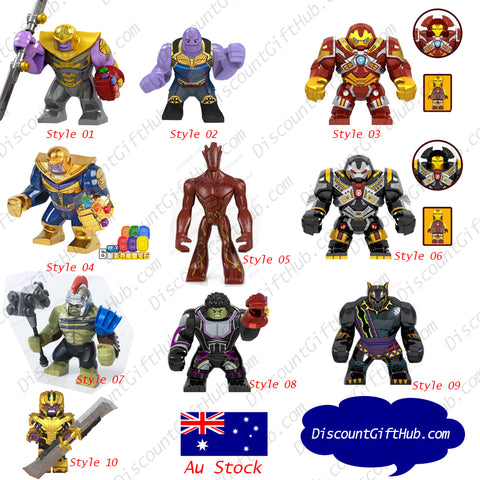 XXL size Jumbo Hulk Groot Thanos Superheroes Mini Figurines for Building Block